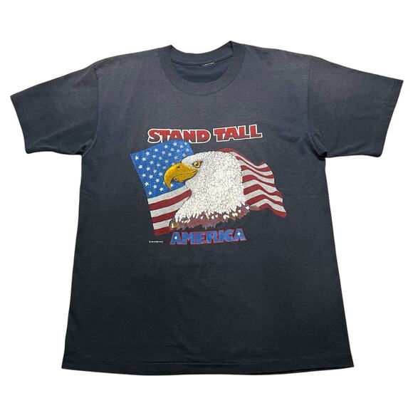 Vintage 90s flag bald eagle “Stand Talk America” T-shirt Men size Large Retro - Picture 1 of 10